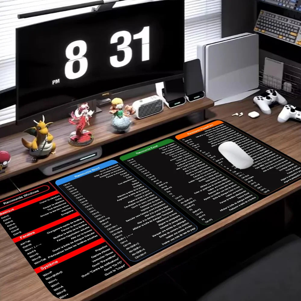 Tapis de souris Excel avec raccourcis