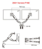 Bras articulés double pour écrans NB F160 ComfortSetup