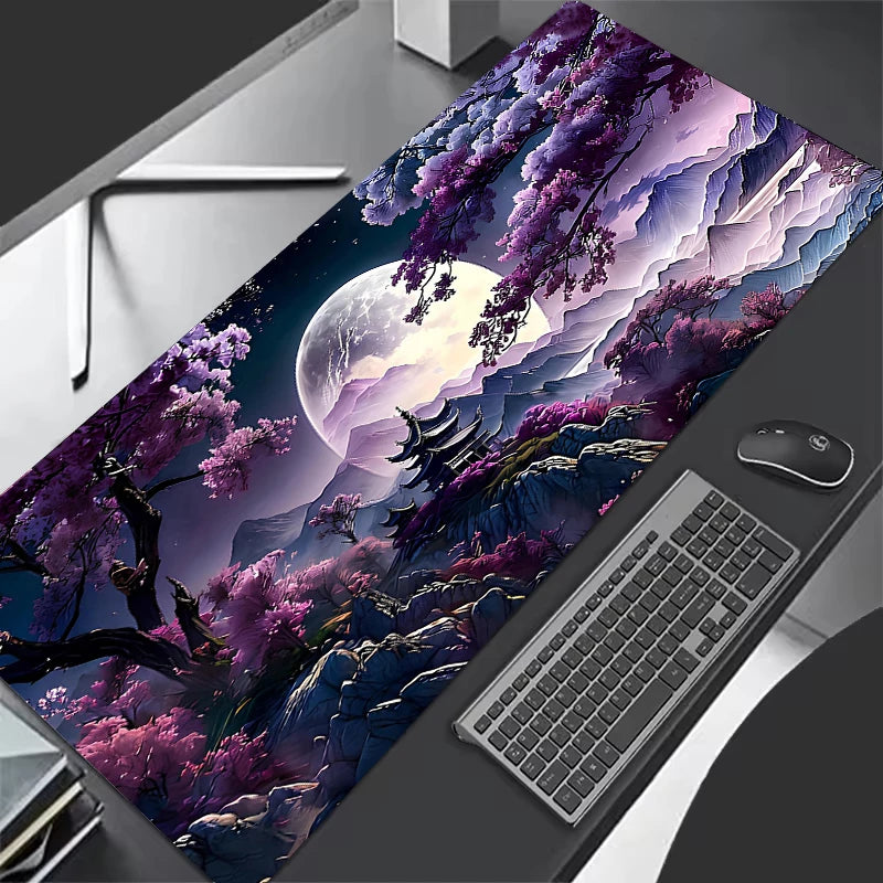 Starry Sky Moon Mouse Pad Large Computer Office Game Table Mats XXL Rubber Anti-slip Gaming Keyboard Mousepads Long Desk Pads ComfortSetup