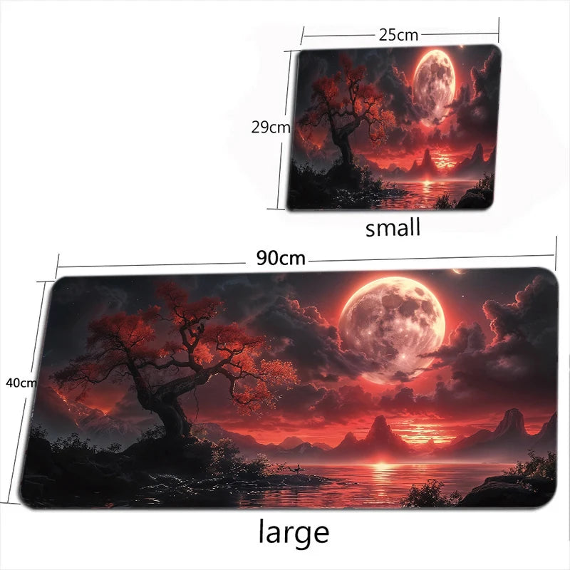 Starry Sky Moon Mouse Pad Large Computer Office Game Table Mats XXL Rubber Anti-slip Gaming Keyboard Mousepads Long Desk Pads ComfortSetup
